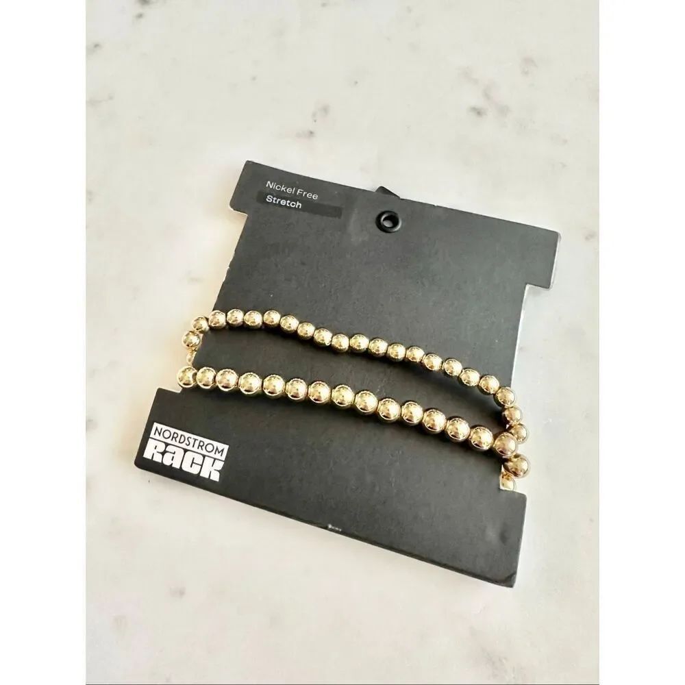 Nordstrom set of two gold beaded bracelets